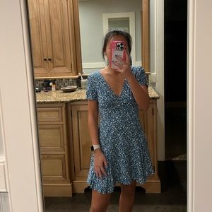 Blue Floral Princess Polly Mini Dress